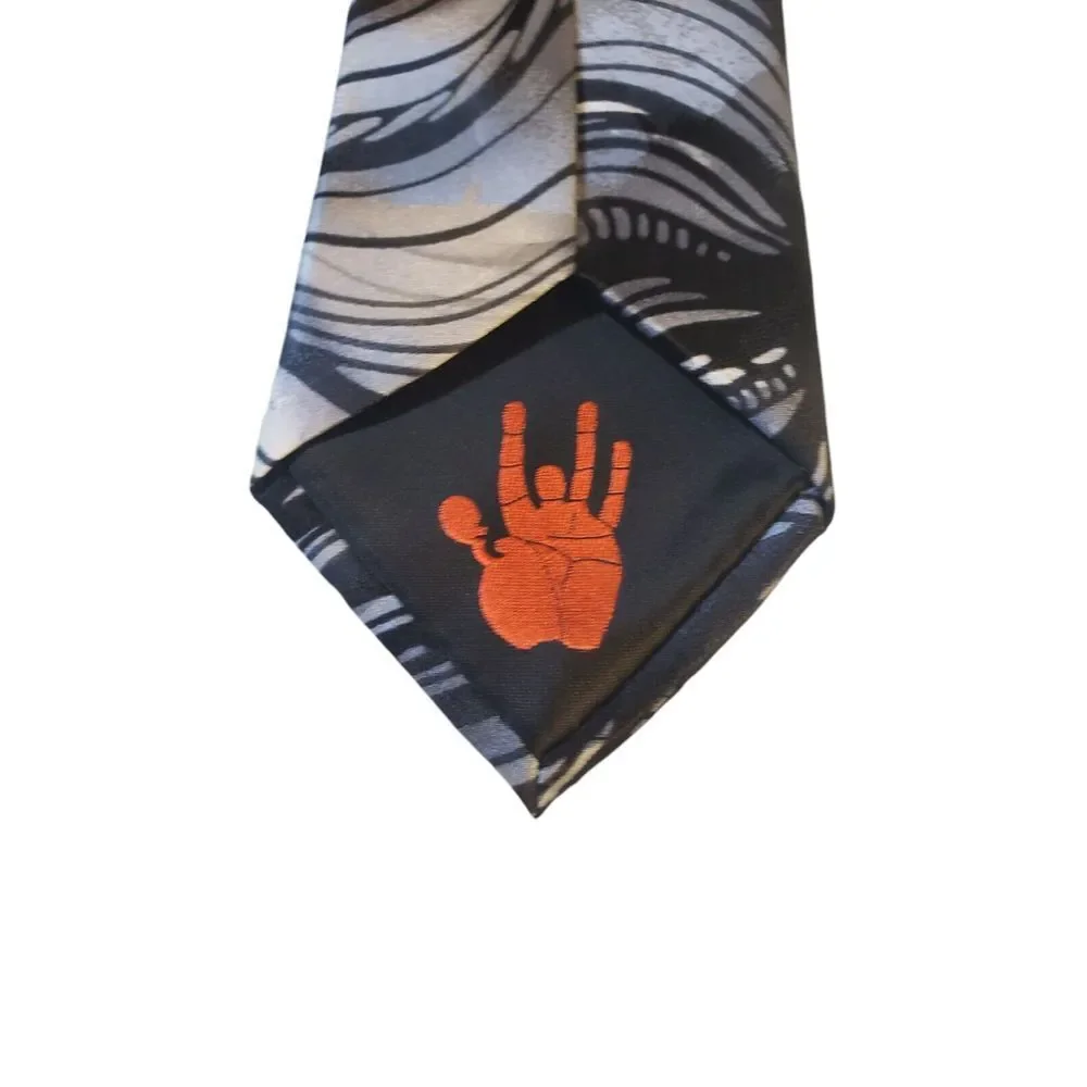 J Garcia 'Riptide'‎  Neck Tie Mens Black Gray Abstract Collectors Edition Silk